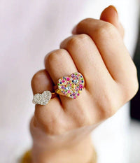 Eriness - Diamond Smushed Heart Pinky Ring 14k