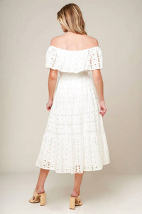 Flying Tomato - Dominica Eyelet Midi Dress