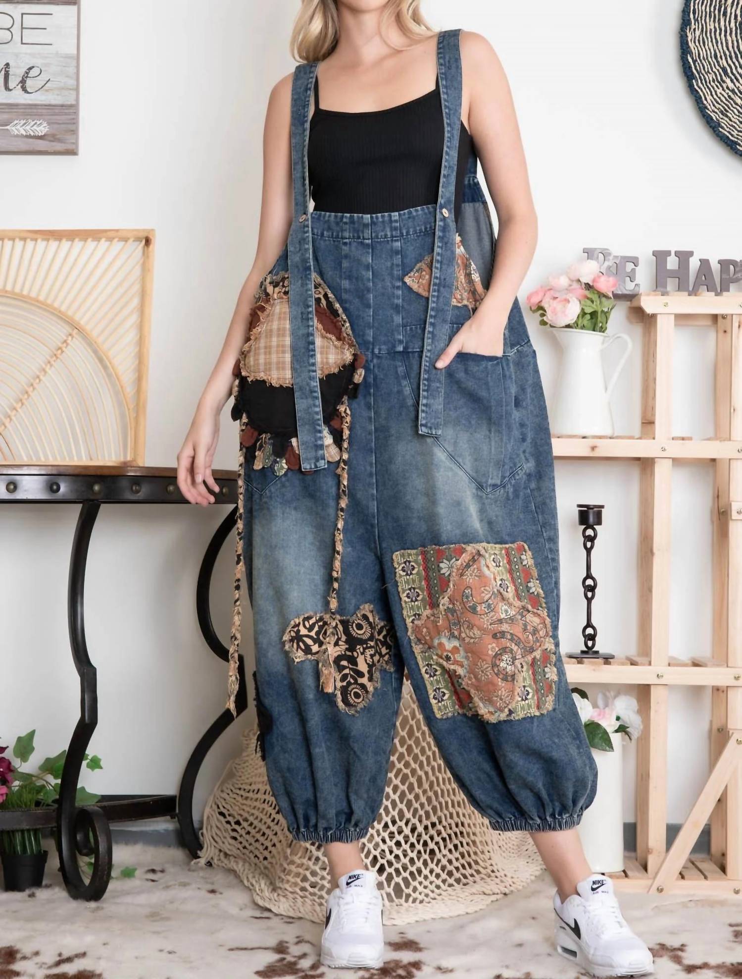 Oli & Hali - Patchwork Denim Overalls