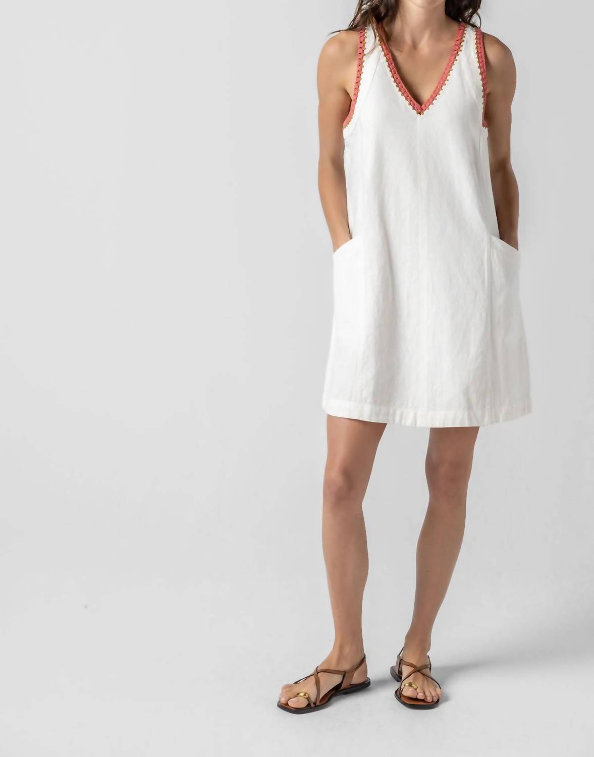 Lilla P - Crochet Trim V-neck Dress