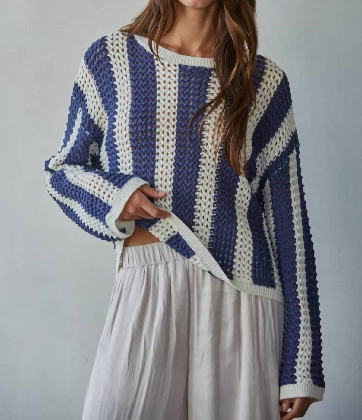 By Together - Crochet Striped Top