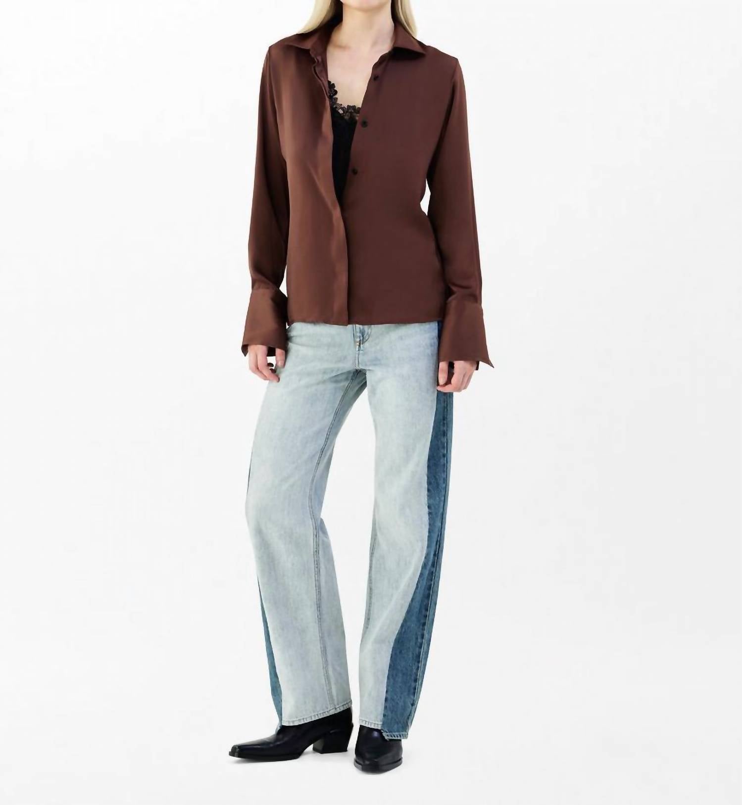 Rag & Bone Venus Lace Cami Blouse in umber - women's blouse - view 5