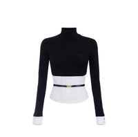 Elisabetta Franchi - Knit And Cotton Poplin Top