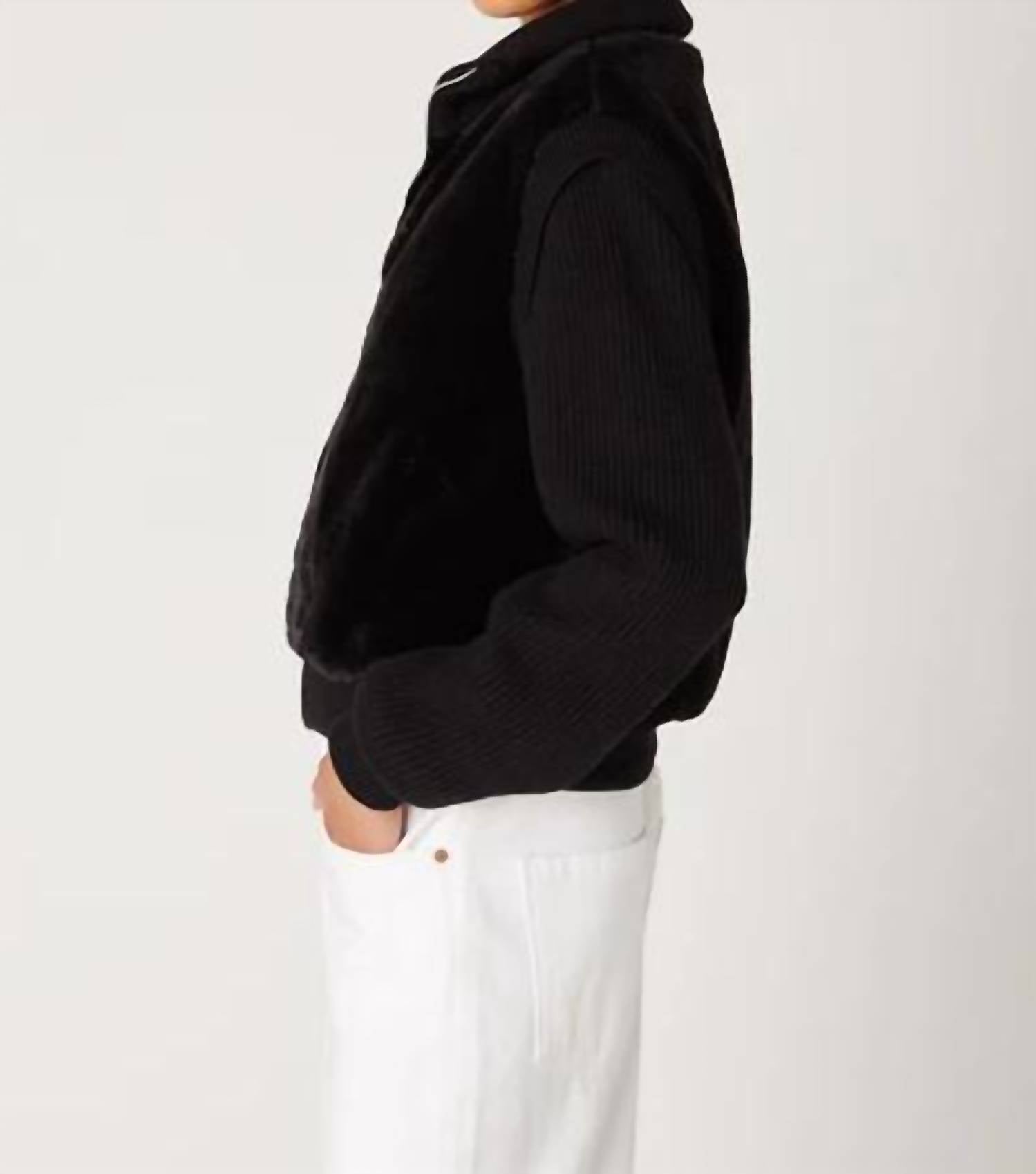 Blanknyc - Faux Fur Knit Bomber Jacket