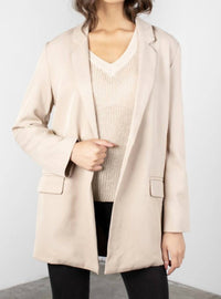 Mod Ref - Long Tan Ribbed Blazer