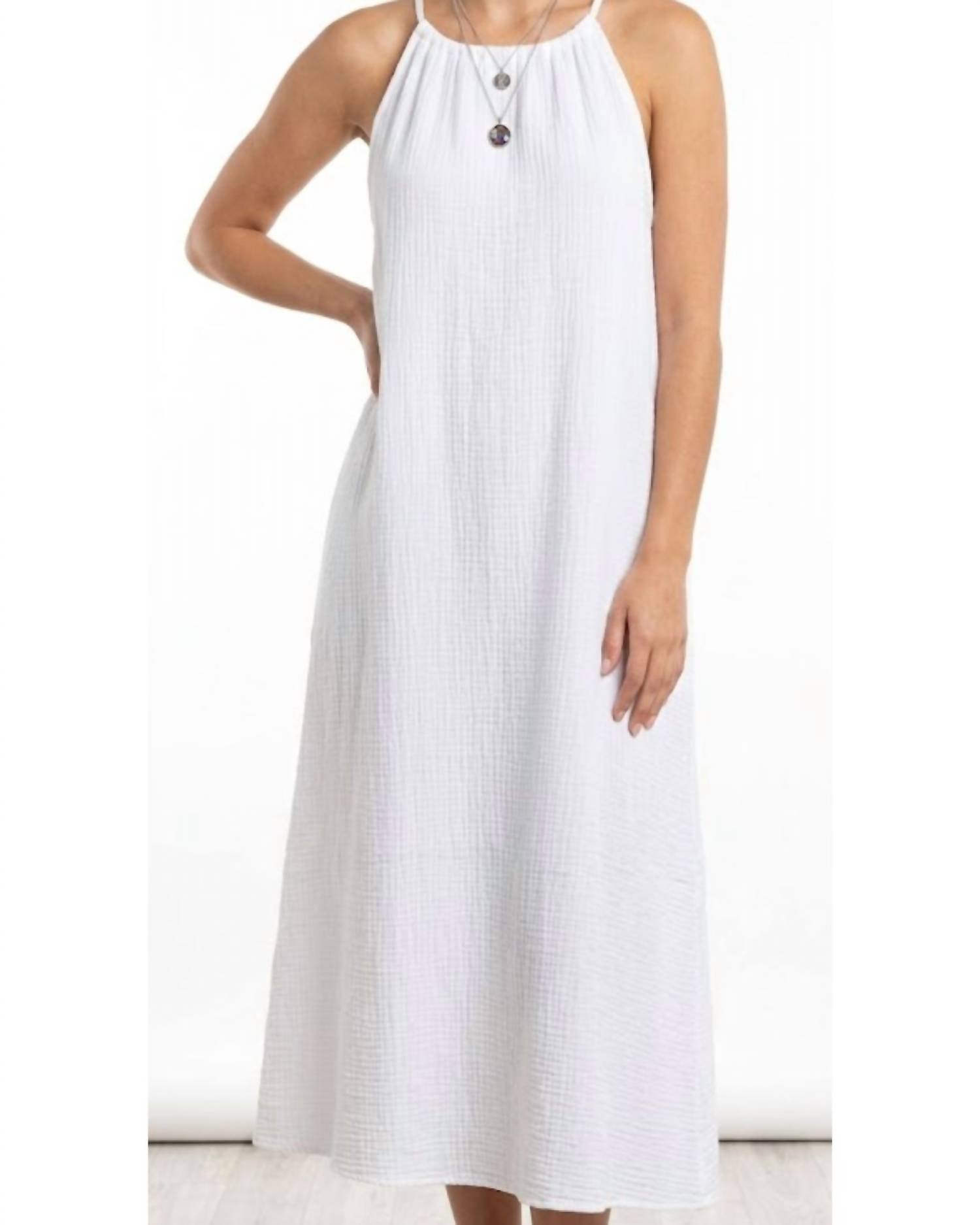 Aruba Blue Midi Cover Up Dress in white - women's dress