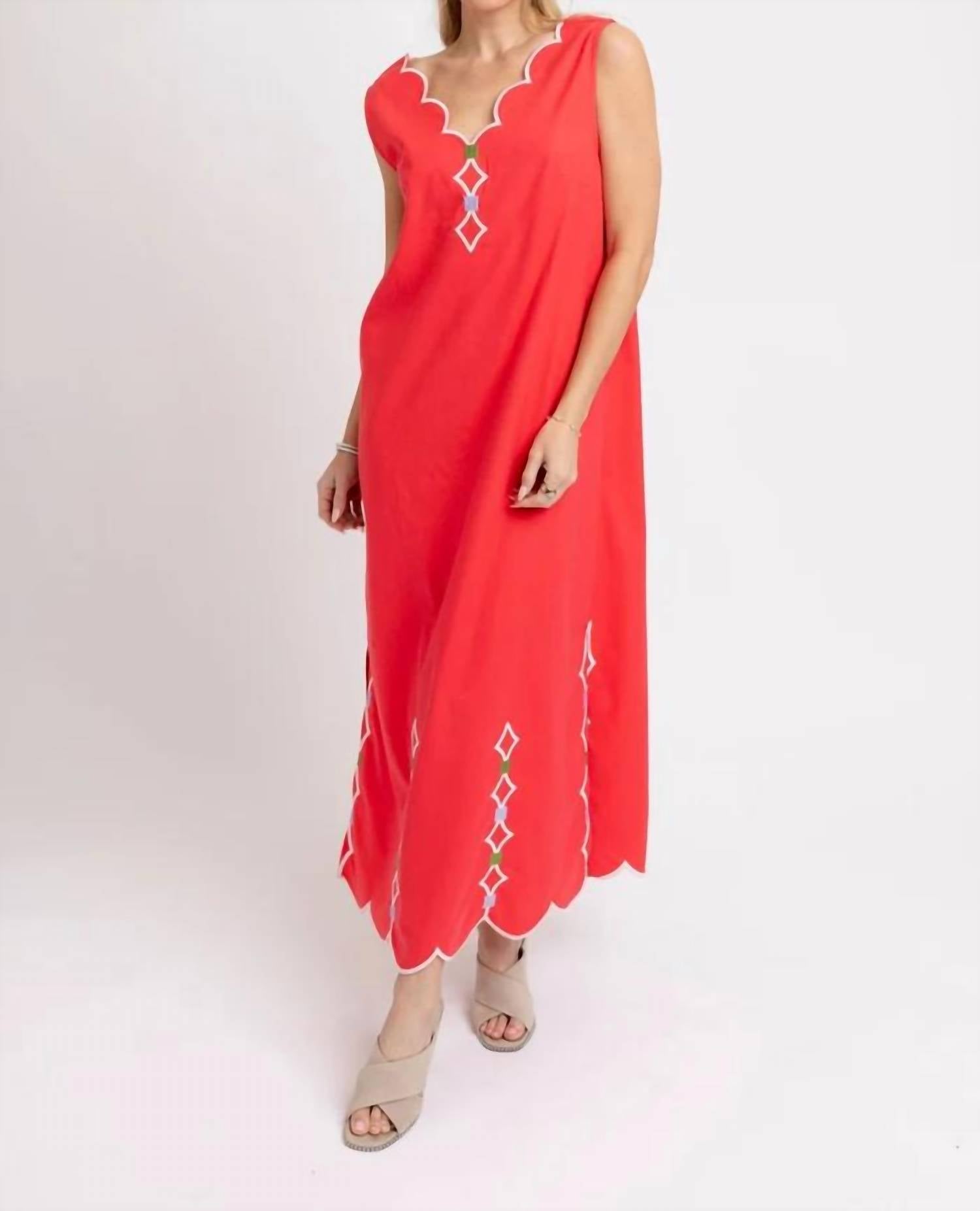 Karlie - Scallop Midi Dress
