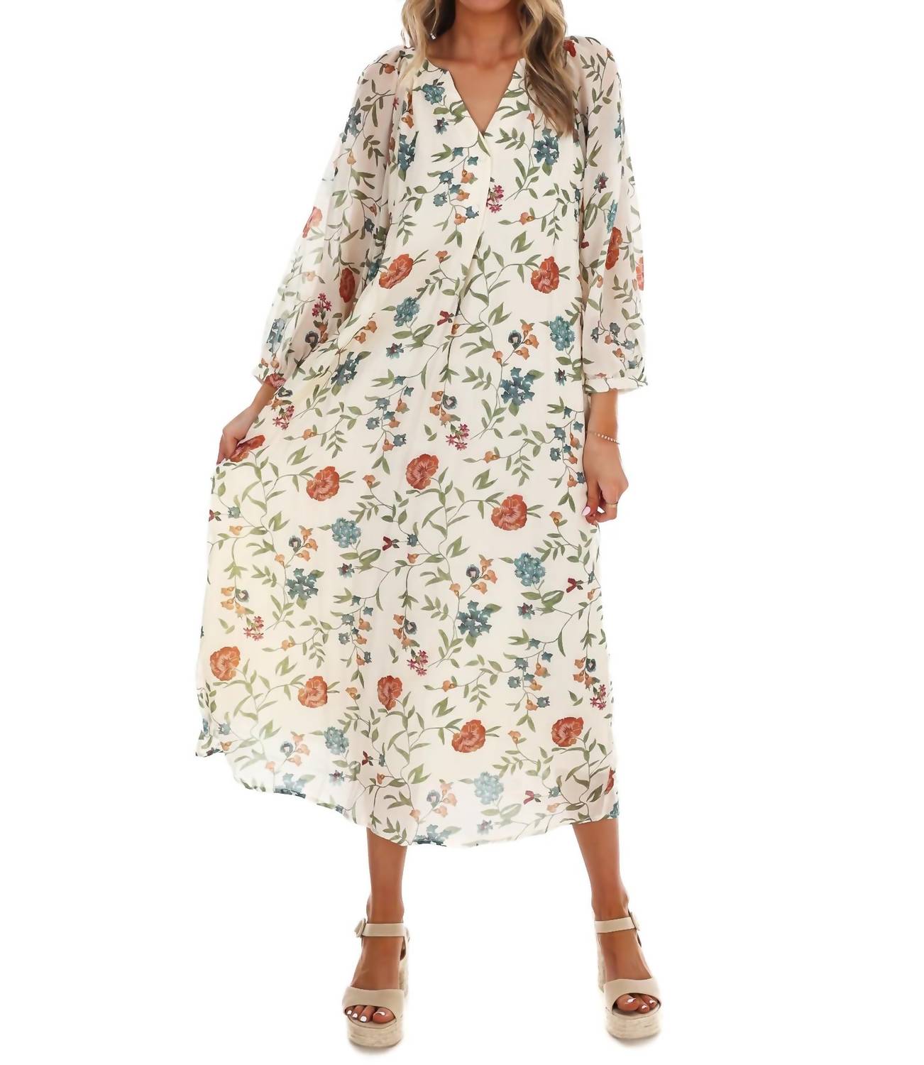 Entro - Handpicked Floral Midi Dress