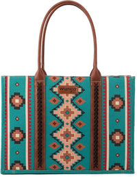 Wrangler - Women's Pattern Dual Sided Print Canvas Tote Bag