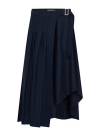 ANNA QUAN Virginia Midi Skirt in chalkstripe - women's skirt - alternate view