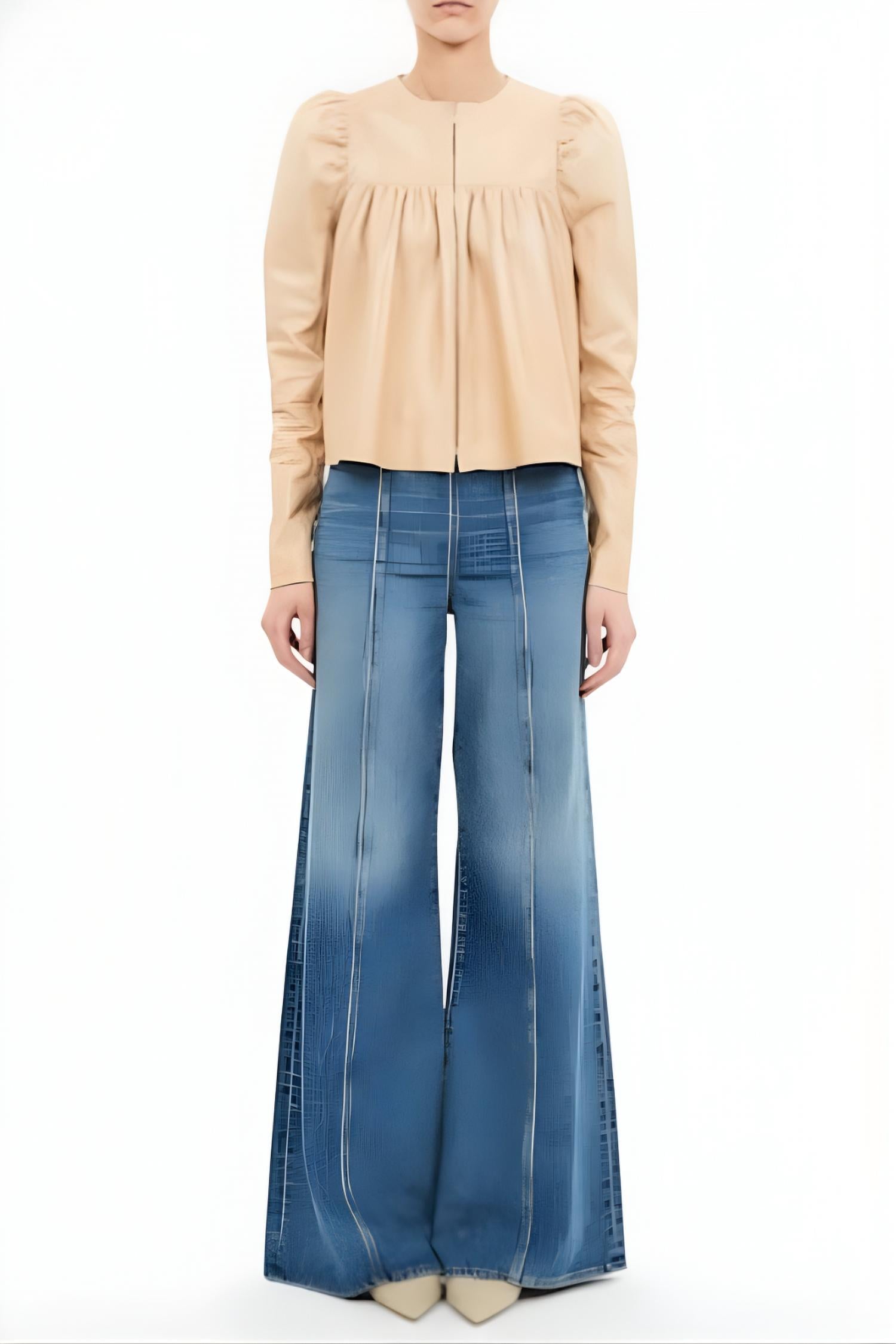 Ulla Johnson Anouk Zip Up Leather Jacket in alabaster - women's jacket - detail view