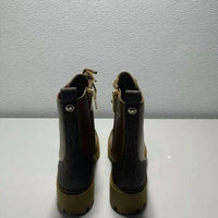 MICHAEL KORS Women's Weiss Faux Leather Tall Combat Bootie in brown - women's shoe - view 4