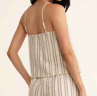 Z Supply Savoy Stripe Tank in sea salt - women's tank top - detail view