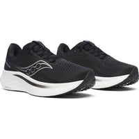 SAUCONY Men's Ride 18 Shoe in black white noir blanc - men's shoe - detail view
