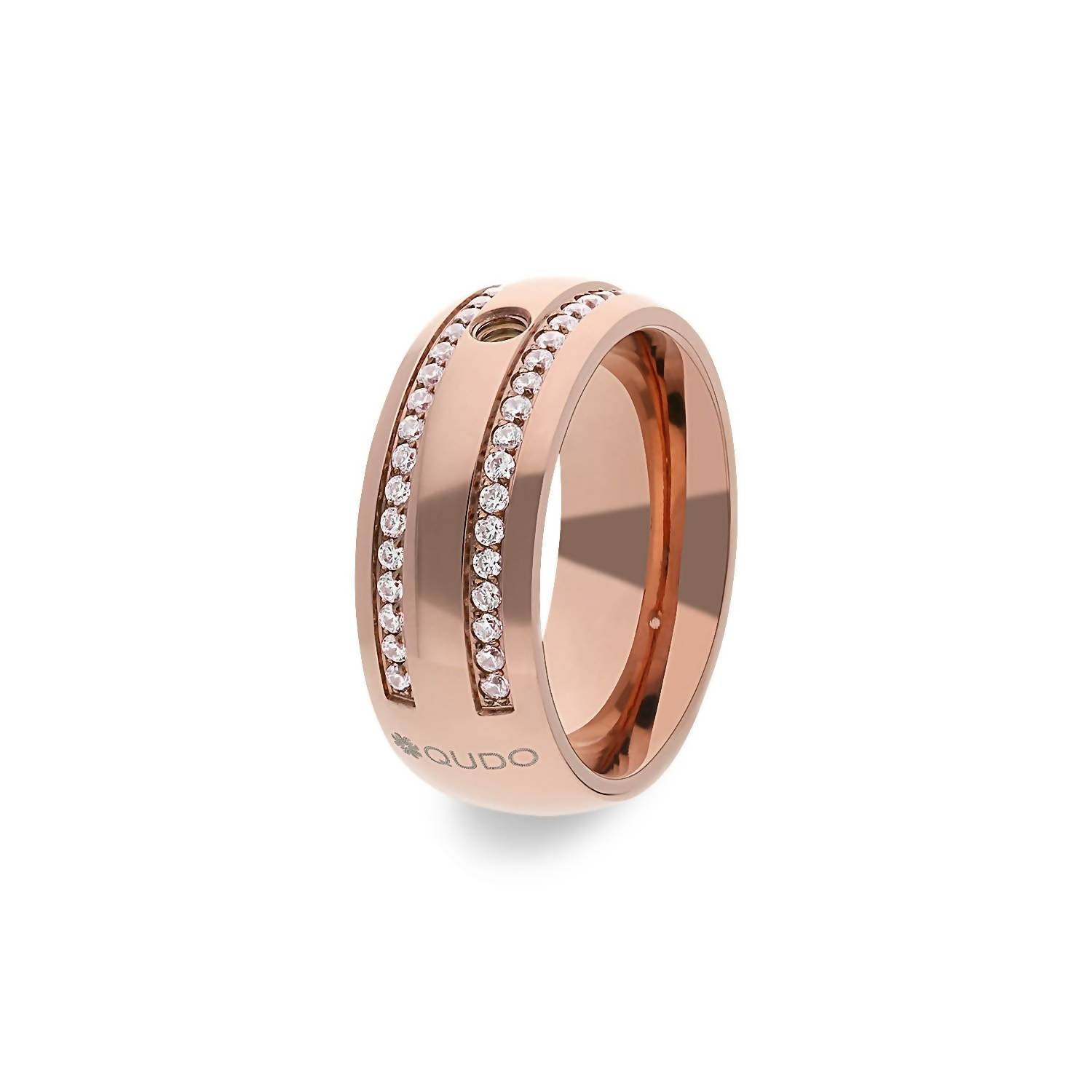 Qudo Women's Basic Lecce Ring in rose gold - women's jewelry