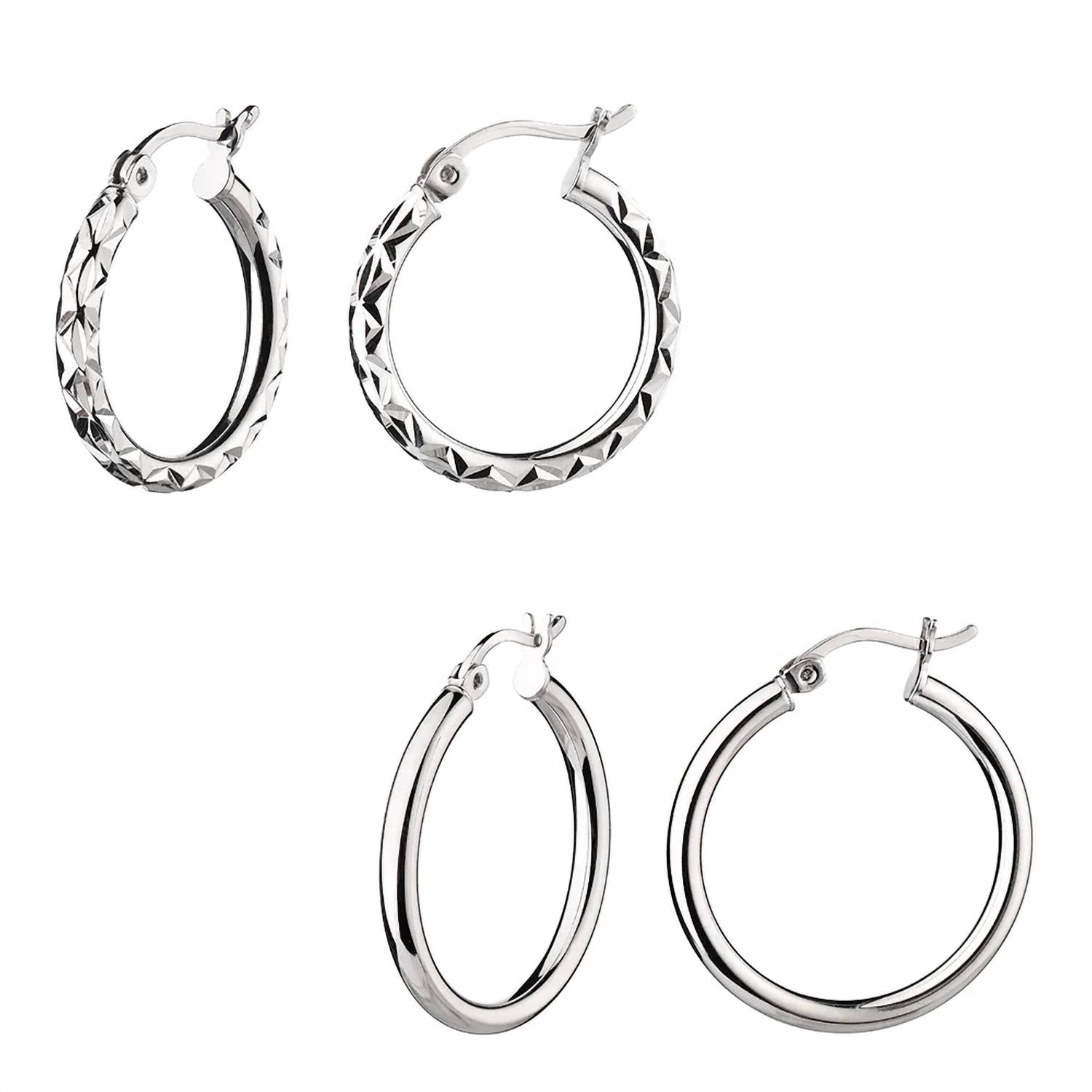 Gold & Honey - Women's Small Hoop Earrings - Set Of 2