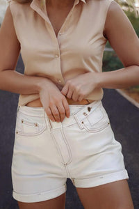 Little Daisy Closet - Urban Edge Asymmetric Waist Denim Shorts
