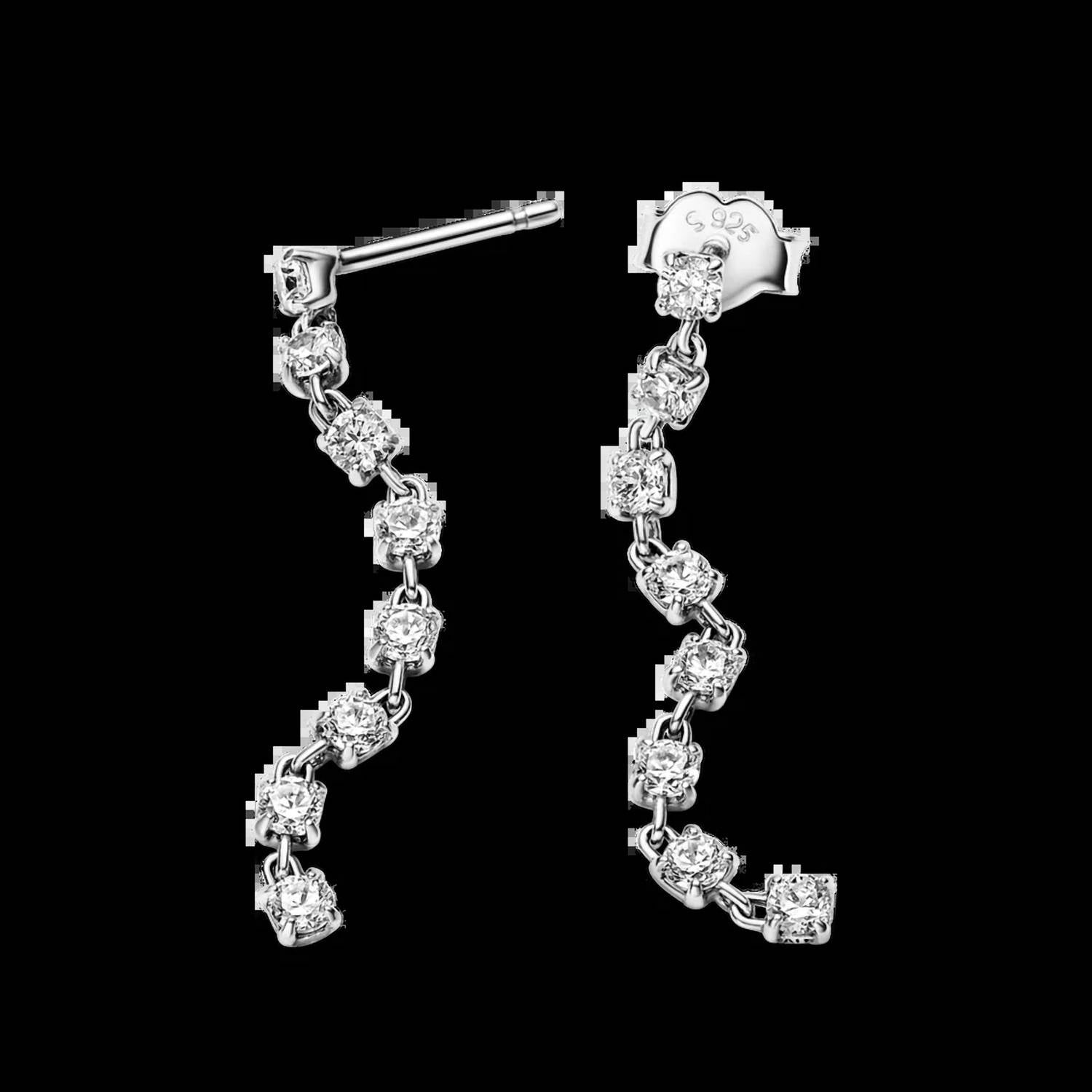 Pandora - Sparkling Eight Stones Drop Earrings