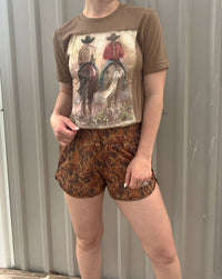 BELLA + CANVAS Good Ol' Days Vintage Graphic Tee in brown - women's t-shirt