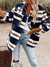 Lovesoft - Plaid Button Flannel Shirt Jacket