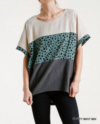 Umgee - Dalmatian Color Block Top