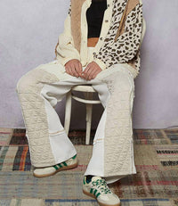 POL Floral Animal Print Contrast Color Block Quilted Jacket in cream multi - women's jacket - view 6