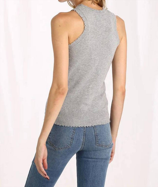 Minnie Rose - Cotton Cashmere Frayed Tank