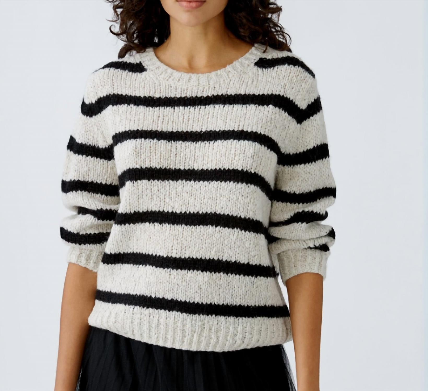 Oui - Stripe Crew Sweater
