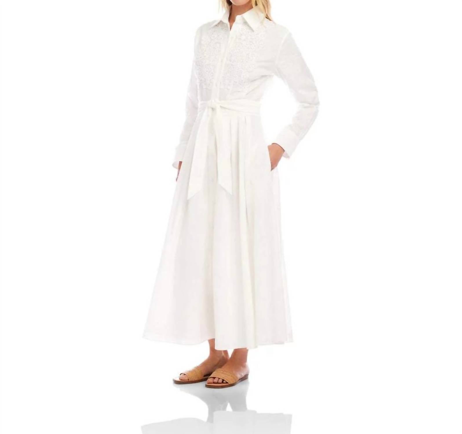 Karen Kane - Lace Applique Midi Shirtdress