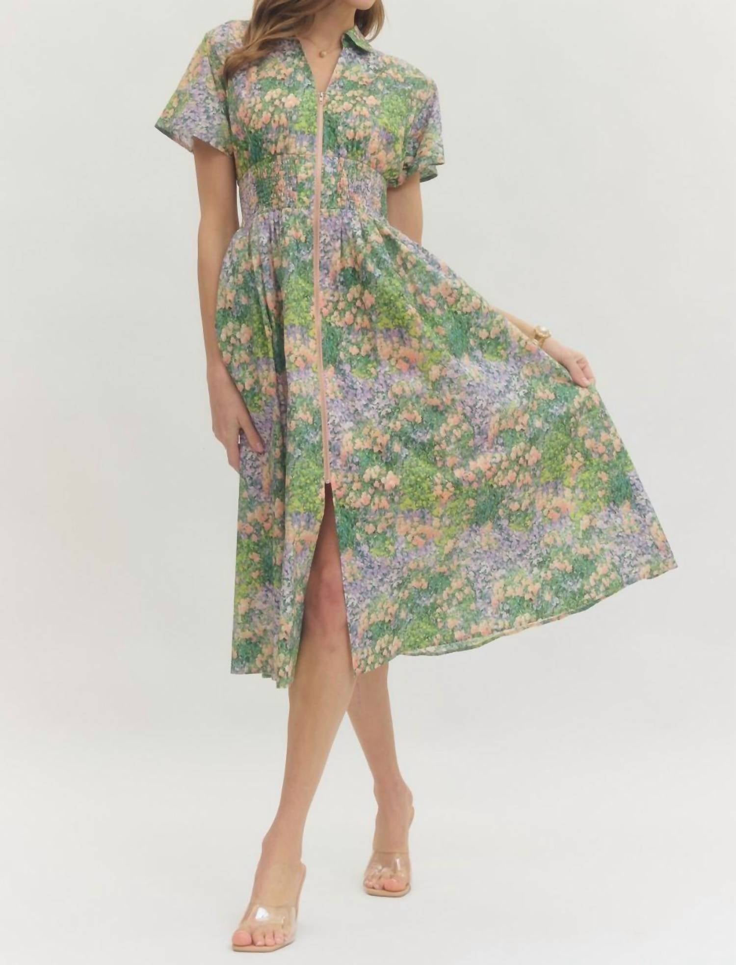 Entro - Impressionist Midi Dress