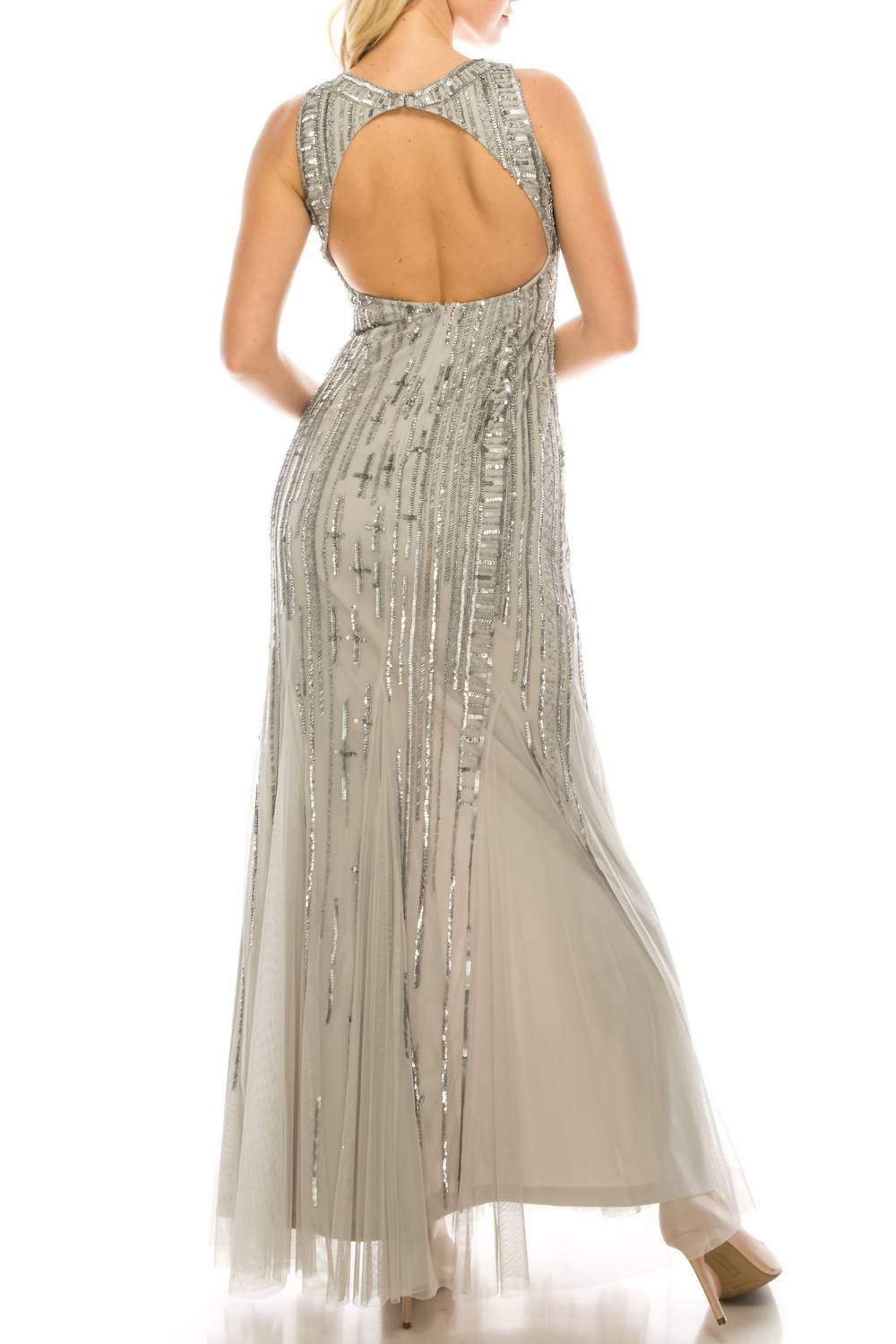 Aidan Mattox - Beaded Open-back Evening Dress