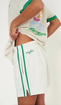 The Mayfair Group Going Offline Sweatshorts in white - women's shorts - alternate view