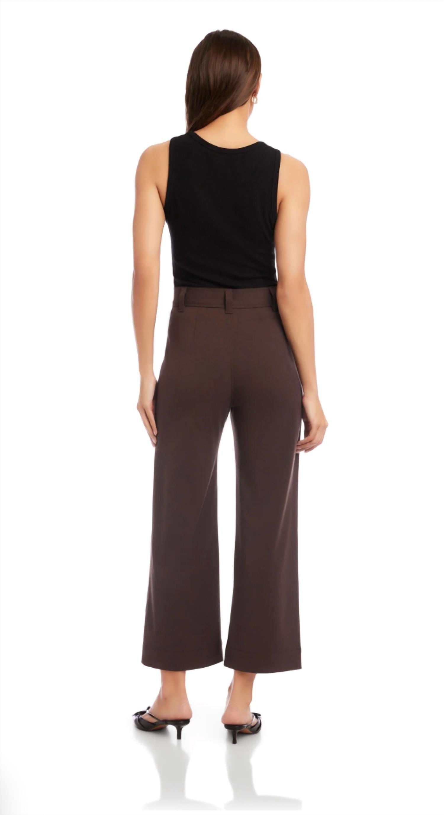 Fifteen Twenty Rylee Crop Pants in brown - women's pants - detail view