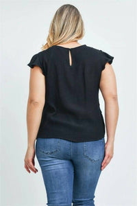 Zenobia - Ruffle Lace Flutter Sleeve Blouse