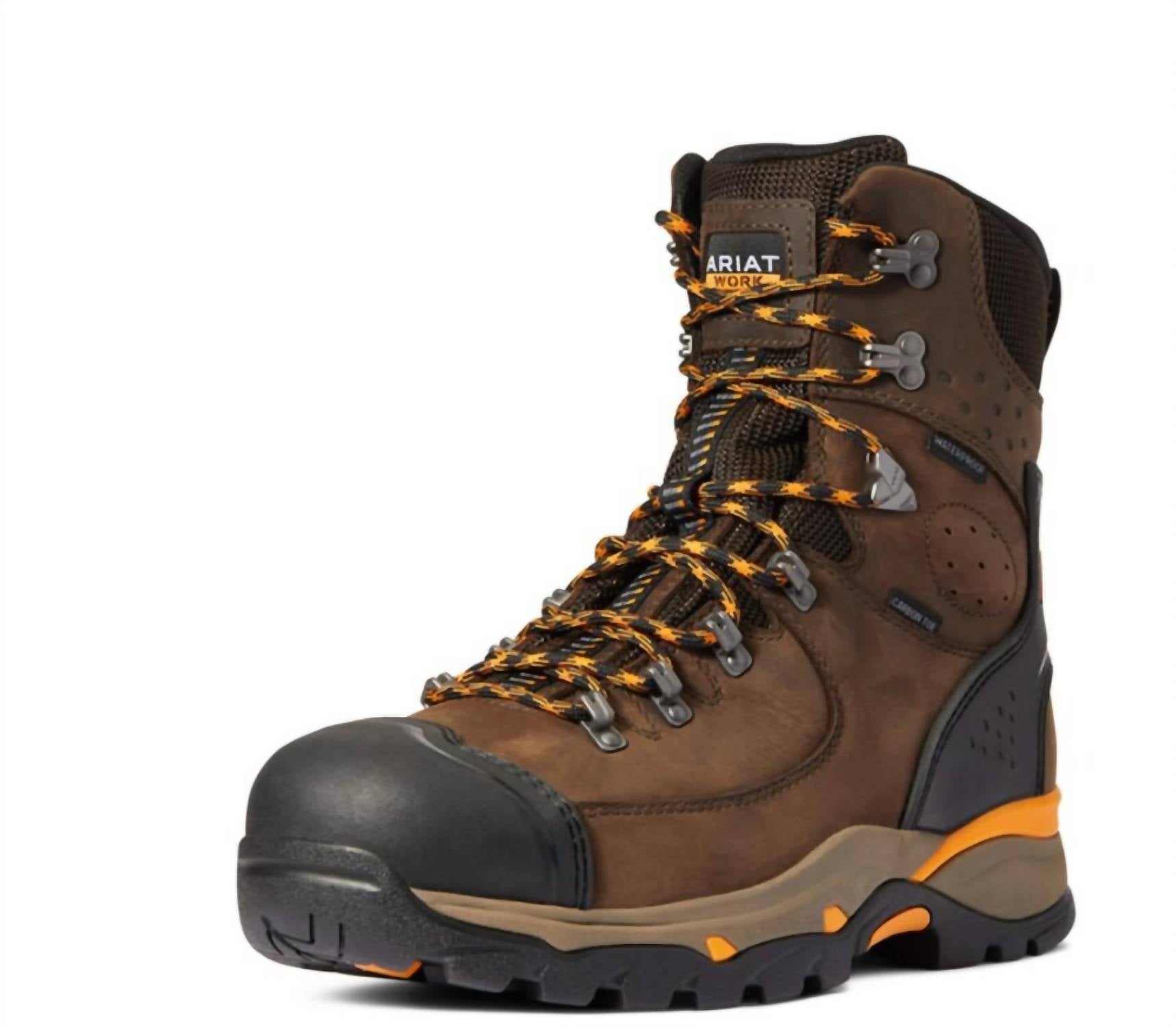 ARIAT Men's Carbon-toe Endeavor H20 Work Boot in chocolate - men's boots - detail view