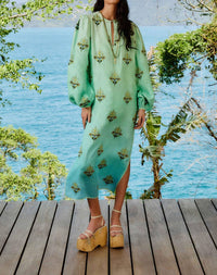 Farm Rio - Palm Tree Tapestry Embroidery Tunic Dress