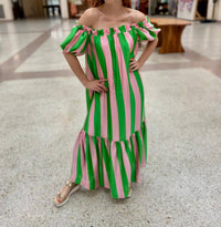 Adrienne - Clarise Spring Fling Off Shoulder Maxi Dress
