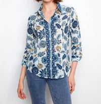 Charlie B - Printed Cotton Voile Button Up Blouse