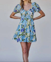 Sugarlips - Khloey Floral Tiered Smocked Back Mini Dress