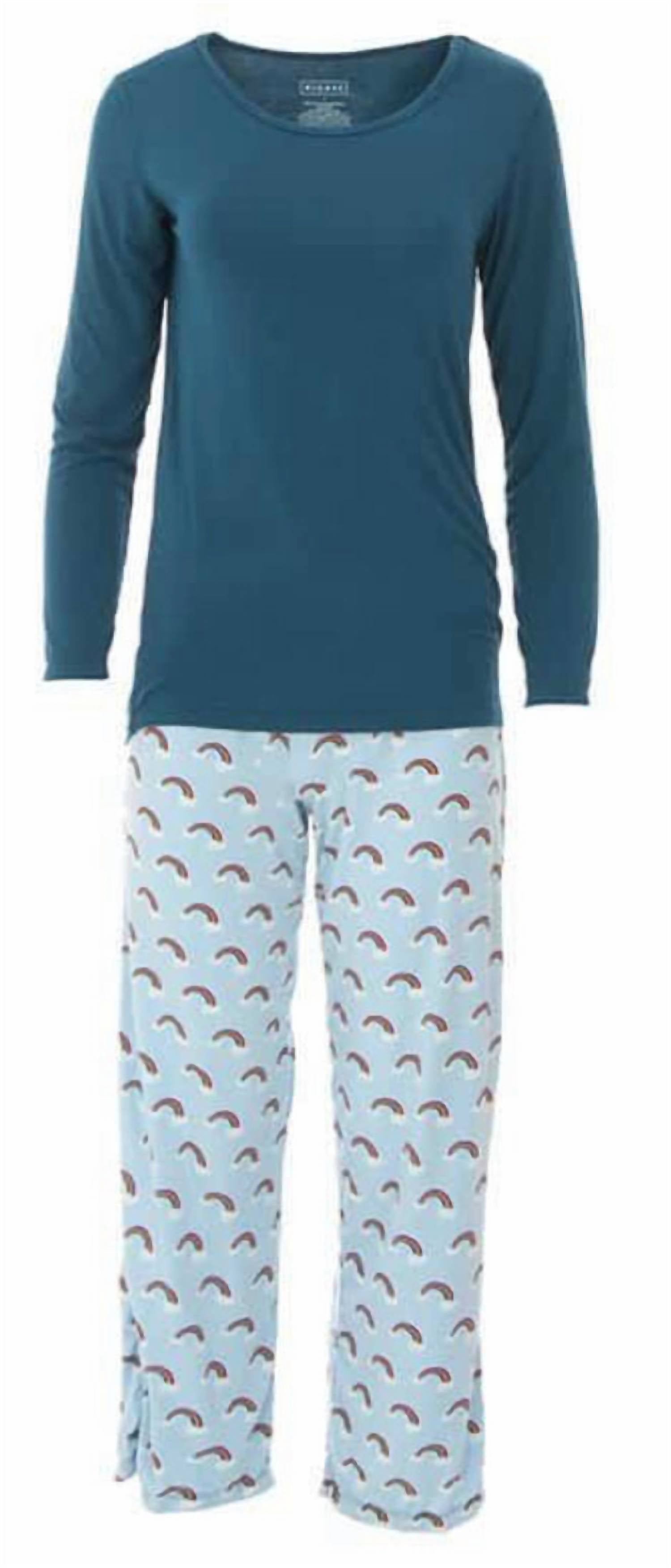 Kickee - Women's Long Sleeve Tee & Pajama Pants Set