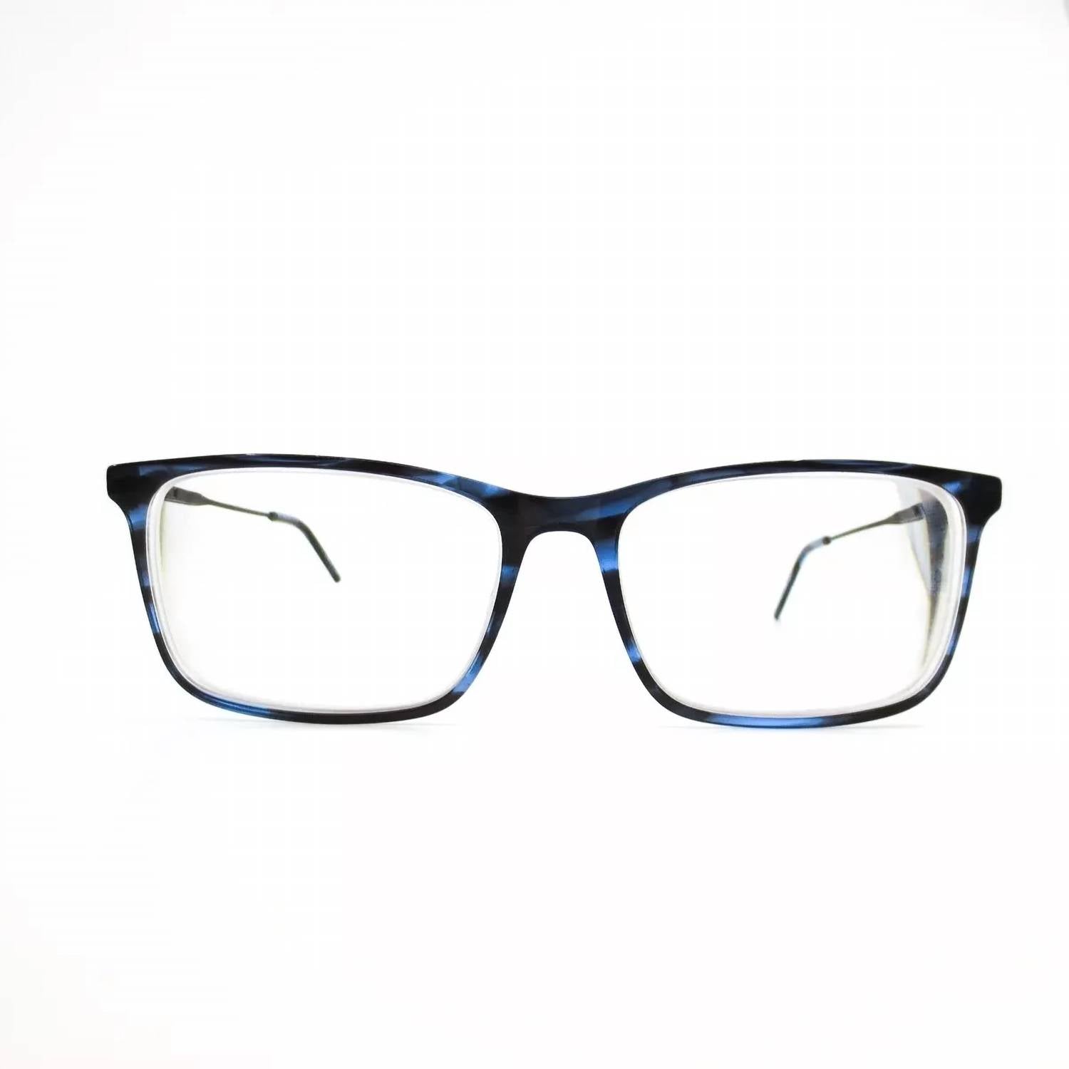 Robert Mitchel - Men's Eyeglasses Frames Rmxl 20203 Bl Blue Horn Gray Large