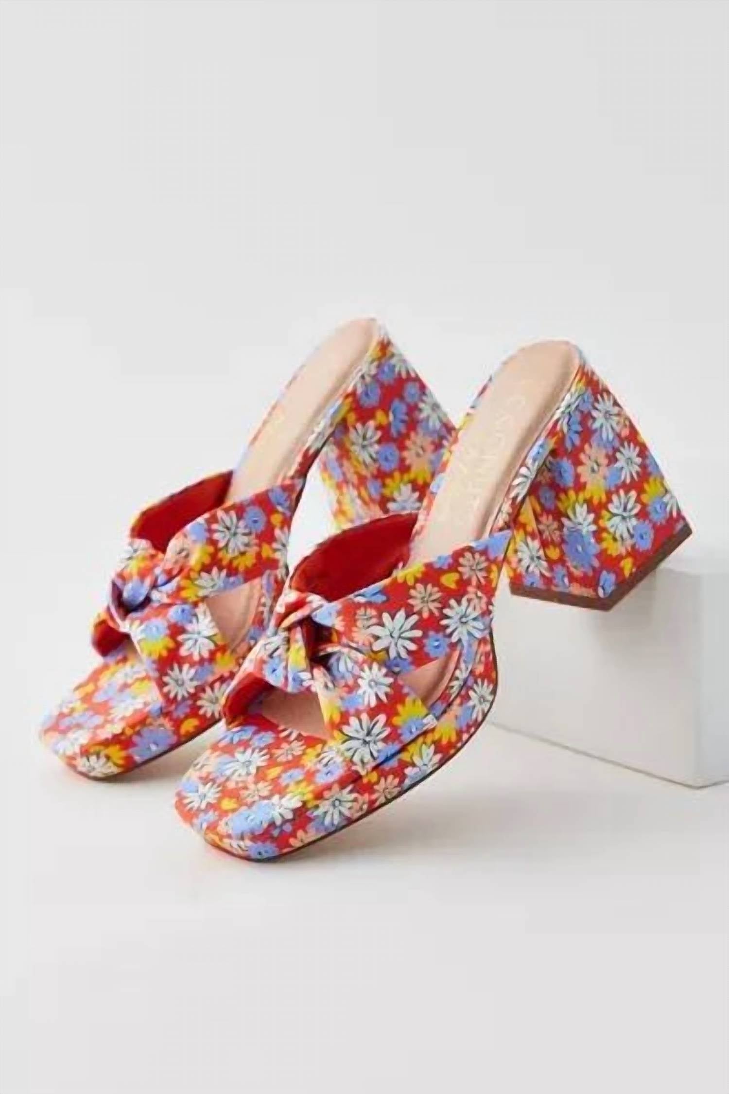 Matisse Women's Esme Platform Sandals in red floral - women's sandal - detail view