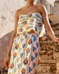 Pink City Prints - Sicily Crop Top