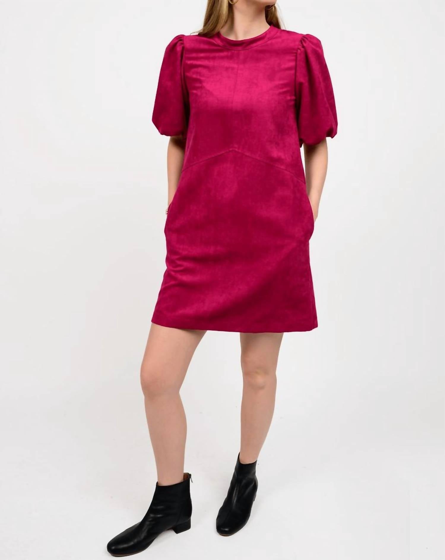 Uncle Frank - Puff Sleeve Suede Mini Dress