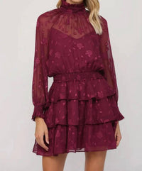 Fate - Floral Sheer Ruffle Dress