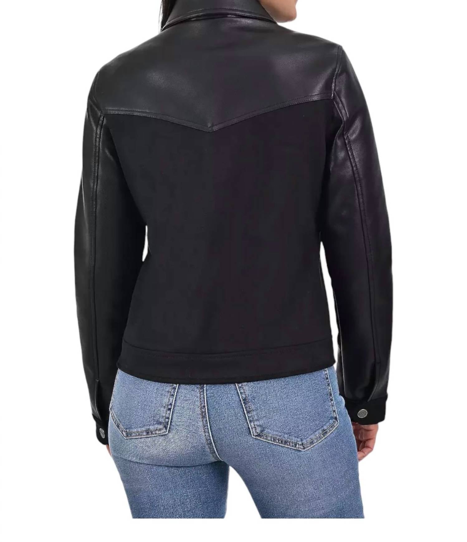 Wrangler - Faux Leather Trucker Jacket