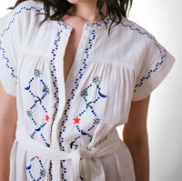 Cape Cove - Coves Cap Sleeve Embroidered Dress