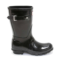 HUNTER Women's Original Short Gloss Rain Boots in black - women's shoe - alternate view