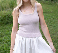 LUMIERE Sleeveless Knit Midi Dress in natural - women's dress - alternate view
