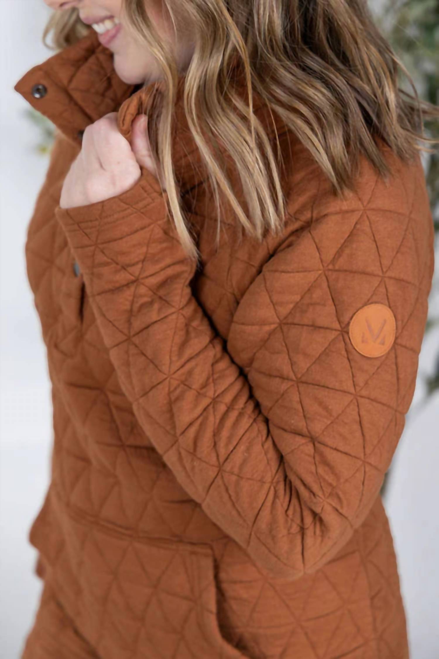 Michelle Mae - Geometric Button Snap Pullover Jacket